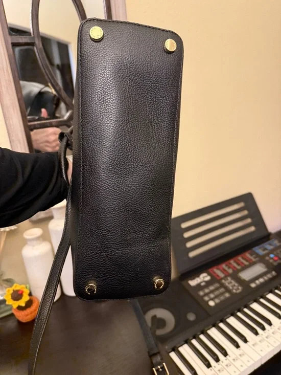 Michael Kors Black Pebbled Leather Satchel Crossbody Bag Purse - Picture 5 of 16